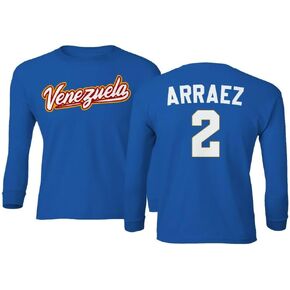 Venezuela 2 Arraez 2026 Baseball Champions Two-Sided Youth Long Sleeve T-Shirt in Saudi Arabia