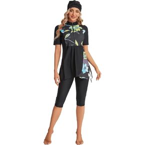 Women's Short-Sleeved Swimsuit Sun Protection Clothing Surfing Clothes Plus Size Women's Burkini Beachwear in Saudi Arabia