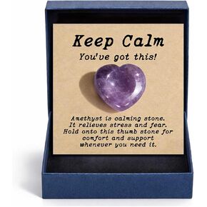 Amethyst Worry Stone Gift for Women, Crystal Thumb Stone for Comfort Encouragement Calm, Thinking of You Gift for Sister Daughter Coworker, Inspirational Pocket Keepsake for Stressful Days (Amethyst) in Saudi Arabia
