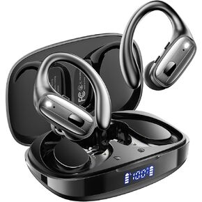 LEEMC Wireless Earbuds, Sports Bluetooth Headphones, Ear Buds with ENC Noise Canceling Mic, 50Hr Playtime Earphones, Palm-Sized, LED Power Display, IPX7 Waterproof Headset for Workout Running, Green in Saudi Arabia