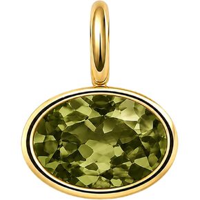18k Gold Oval Bezel Collar Charm Necklace and Charms | Choker Pendant Necklace & Add On Charms in Saudi Arabia