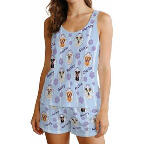 Custom Face Pajamas Set for Women Personalized Pjs Photo Summer 2Pcs Short Sleeve Sleepwear Loungewear Pajama in Saudi Arabia