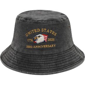 US 250th Anniversary Bucket Hat,Retro Embroidered 250 Year American Fisherman Hat,1776-2026 Unisex Patriotic Sun Hats in Saudi Arabia