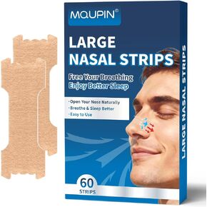 MQUPIN Extra Strength Large Nasal Strips for Big Noses with Wide Design for Instant & Easier Breathing, Featuring External Support and an All-Night Hold (60 Count) in Kuwait