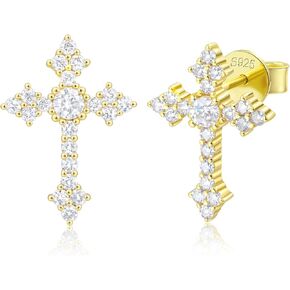 Moissanite Cross Earrings Sterling Silver Cross Stud Eearrings D Color VVSI Moissanite Stud Earrings Crucifix Jewelry Gift in Saudi Arabia