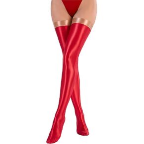FEOYA Women's Shiny Oil Glossy Over Knee High Stockings Glossy Pantyhose Silk Tights for Party Club in Saudi Arabia