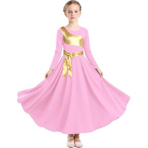Girls Praise Dance Dress Full Length Swing Skirt Liturgical Worship Church Choir Costumes Lyrical Dress in Saudi Arabia
