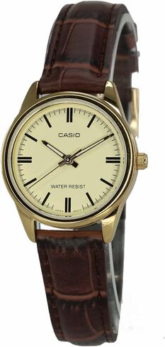 Casio Women's LTP-V005GL-9A Brown Genuine Leather Band Analog Watch in Saudi Arabia