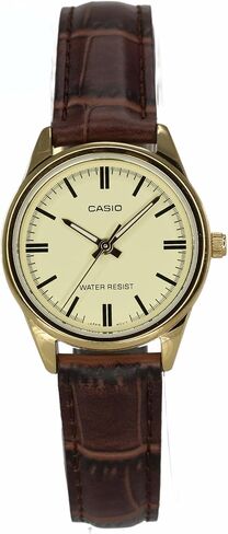 Casio Women's LTP-V005GL-9A Brown Genuine Leather Band Analog Watch in Saudi Arabia