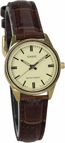 Casio Women's LTP-V005GL-9A Brown Genuine Leather Band Analog Watch in Saudi Arabia