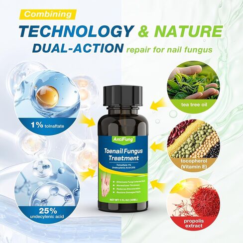 Toenail Fungus Treatment Extra Strength – Maximum OTC with 25% Undecylenic Acid – for Thick, Nail Strengthener and Growth, for Broken, Discolored Nail & Ingrown Toenail, 30ml in Saudi Arabia