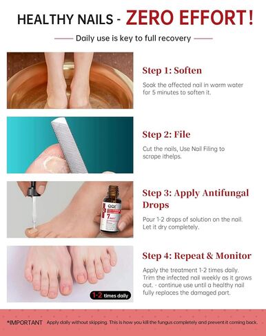 Toenail Fungus Treatment Extra Strength - 25% Undecylenic Acid, Gentle Plant-Based Formula for Damaged & Discolored Nails, Effective Treatment Under & Around Nails, Suitable, 1.01Fl. oz in Kuwait