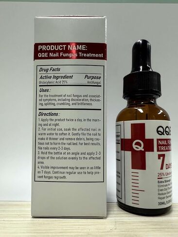 Toenail Fungus Treatment Extra Strength - 25% Undecylenic Acid, Gentle Plant-Based Formula for Damaged & Discolored Nails, Effective Treatment Under & Around Nails, Suitable, 1.01Fl. oz in Kuwait