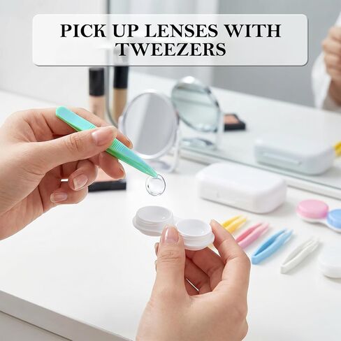 30 Pack Soft Contact Lens Remover Tool, Portable Eye Contacts Applicator Set with Tweezers and Inserter in Saudi Arabia