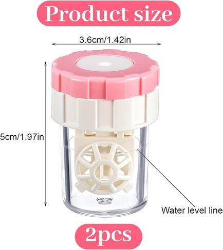 2 PCS Clear Care Contact Case, Plastic Manually Contact Lens Cleaner Case, Portable Rotation Contacts Cleaner Cases, Suitable for Home, School, Travel or Outdoor Activities in Saudi Arabia