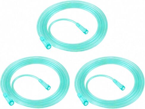 Geiserailie 3 Pack أنبوب أكسجين بطول 25 قدمًا، أنابيب أكسجين مقاومة للسحق باللون الأخضر، خالية من العقد، خالية من اللاتكس، أنبوب تدفق عالي للتنفس متوافق مع معظم المكثفات والأنظمة in Kuwait
