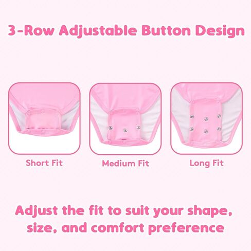 Littleforbig Onesie Extender Adjustable Button Crotch Extension Panel for Bodysuits & Adult Onesies - Adds Length for Better Fit, Longer Torso Comfort & Size Flexibility Pink 3-Pack XS-2XL in Kuwait