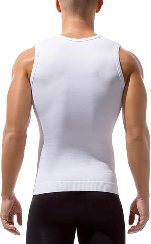 Casey Kevin Men's Shapewear Tank Top Sleeveless Compression Shirt Slimming Vest Gynecomastia Tummy Control Undershirts 3 Pack in Kuwait