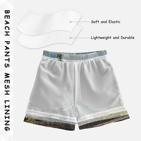 Aflyko Boys' Board Shorts Steam Train Mountain Swim Trunk Beach Swimwear L in Saudi Arabia