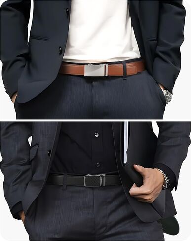 CHAOREN Mens Belt Leather Ratchet Belt 2 Pack - Customizable Fit, Effortless Style (35mm) in Kuwait