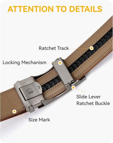 CHAOREN Mens Belt Leather Ratchet Belt 2 Pack - Customizable Fit, Effortless Style (35mm) in Kuwait