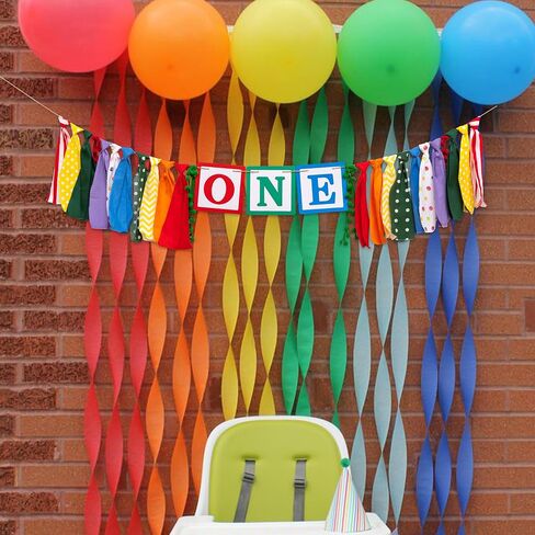 Gostman Building Blocks Theme One High Chair Banner - Bricks One Highchair Banner for 1st Birthday Party Decoration, Colorful Decorations for First Birthday (bricks one banner) in Saudi Arabia