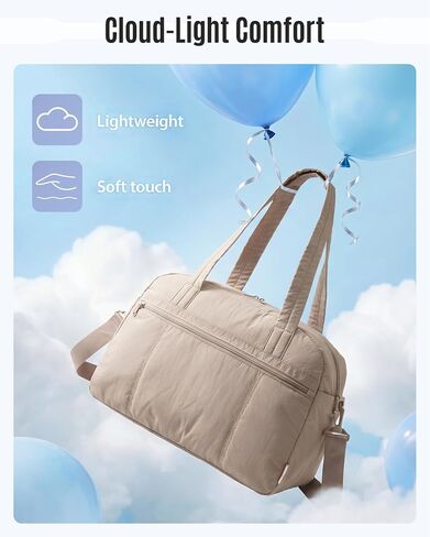 LIGHT FLIGHT Personal Item Travel Bag, Lightweight Gym Bag for Women, 20L Weekender Bag with Toiletry Pouch, Carry on Overnight Dance Bag, Camel in Saudi Arabia