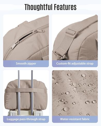 LIGHT FLIGHT Personal Item Travel Bag, Lightweight Gym Bag for Women, 20L Weekender Bag with Toiletry Pouch, Carry on Overnight Dance Bag, Camel in Saudi Arabia