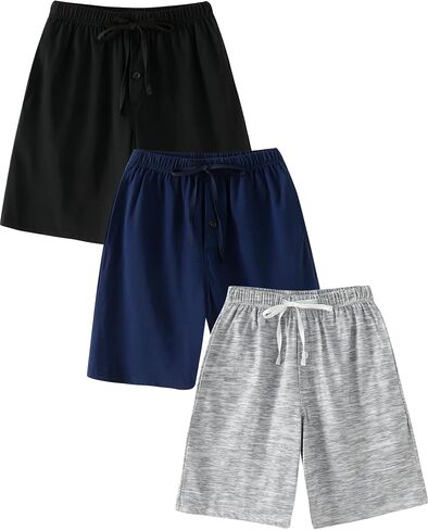 MyFav Men's Plaid Pajama Shorts 3-Pack Sleepwear Shorts with Pockets Lounge Summer Comfy Pj Bottom in Saudi Arabia