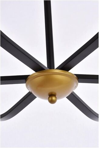 Trey 6-Light Mid-Century Metal Pendant in Black and Brass in Saudi Arabia