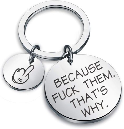 Lywjyb Birdgot Rebel Feminist Gift Because Fuck Them That's Why Rebel Keychain Rebellious Friend Gift in Kuwait