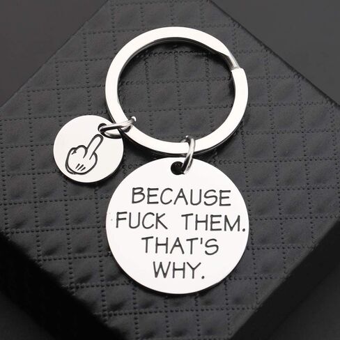 Lywjyb Birdgot Rebel Feminist Gift Because Fuck Them That's Why Rebel Keychain Rebellious Friend Gift in Kuwait