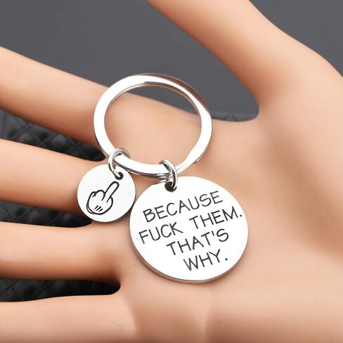 Lywjyb Birdgot Rebel Feminist Gift Because Fuck Them That's Why Rebel Keychain Rebellious Friend Gift in Kuwait
