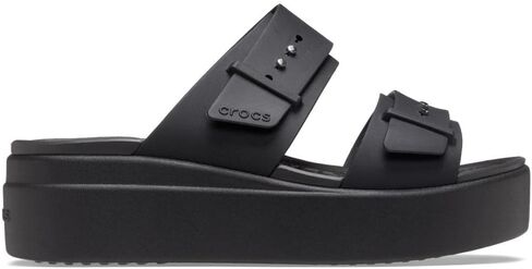 Crocs Women's Low Wedge Brooklyn Woven Buckle Black, 11 in Saudi Arabia