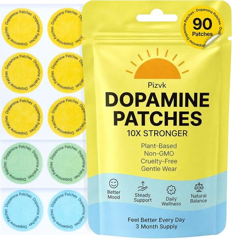 Dopamine Patches Extra Strength – 90 Count Mood Support Patch for Energy & Balance – Plant-Based Non-GMO Dopamine Patch – Serotonin Support for Women & Men – 3 Month Supply in Saudi Arabia