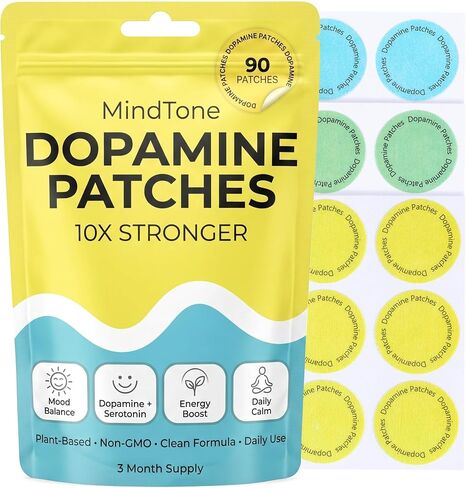Dopamine Patches Extra Strength – 90 Count Plant-Based Non-GMO Mood Support & Energy Patch – Dopamine & Serotonin Balance – Mood Balance Patch for Women & Men – 3 Month Supply in Saudi Arabia