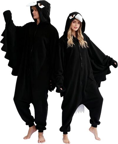 ABPTBAZ Loose - fitting Adult Raccoon Lizard Crow Onesie Pajamas Halloween Christmas Cosplay Costume Women Men in Saudi Arabia