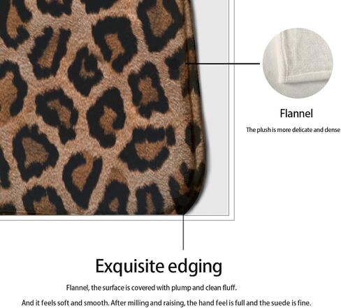 Cool Cheetah Leopard Pattern Kitchen Rug Set 2 PCS Floor Mats Washable Non-Slip Soft Flannel Runner Rug Doormat Carpet for Kitchen Bathroom Laundry in Saudi Arabia