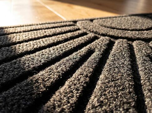 18.1"x30.1" Half Circle Door Mat, Gray Sunburst Polyester Non-Slip Entryway Rug, Low Profile Absorbent Half Moon Door mat for Front Door, Garage, Patio in Saudi Arabia