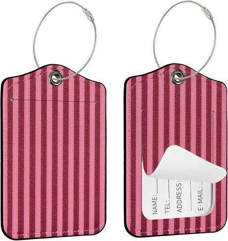 Seorsok 2Pcs Luggage Travel Tags for Suitcases,Cute Color Grids Checkered PU Leather Name Tag with Privacy Cover&ID Label Address Card and Durable Metal Ring Suitable for Men Women Handbags Backpack in Kuwait
