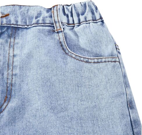 Nivne Tco Teen Girls Jeans Cute Graphic Print & Ripped Frayed Details Five Pockets Loose Fit Denim Pants with Zipper Fly in Saudi Arabia