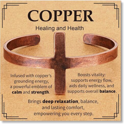 Pure Copper Bracelets for Women Men Waterproof Healing Cuff Bracelets for Men Adjustable Chunky Healing Copper Bangle Jewelry Gifts in Saudi Arabia