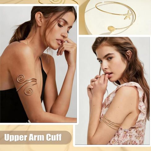 RIOSO Gold Arm Cuff for Women Flower Arm Cuffs Bands Bangles Jewelry Upper Arm Bracelet in Saudi Arabia
