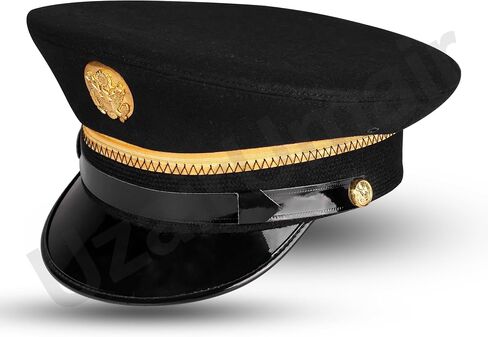 US Army Enlisted Dark Blue Peak Cap with Gold Plated Brass Badge in Saudi Arabia