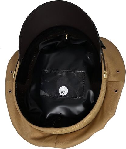 USA Army Crusher Hat, Tan, Cotton, with Gold Metal Insignia and Leather Strap in Saudi Arabia
