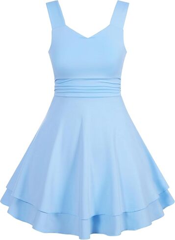 ALISISTER Girls Sleeveless Dresses Ruched Tiered Flowy Swing Tween Summer Dress for Girl 7-12Y in Saudi Arabia