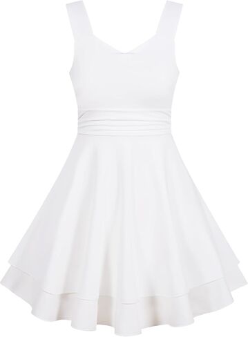 ALISISTER Girls Sleeveless Dresses Ruched Tiered Flowy Swing Tween Summer Dress for Girl 7-12Y in Saudi Arabia
