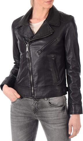 D DOLLY LAMB Women's Lambskin Leather Moto Biker Jacket, Genuine Soft Leather, Stylish Moto Biker Jacket in Saudi Arabia