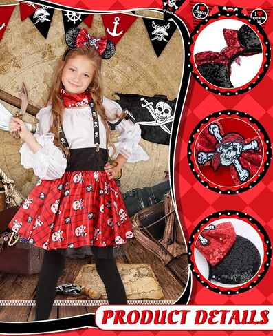 Pirate Hat Pirate Accessories Women Pirate Costume Women Adult Headband Kids Halloween Party Favors Girl Cosplay in Saudi Arabia