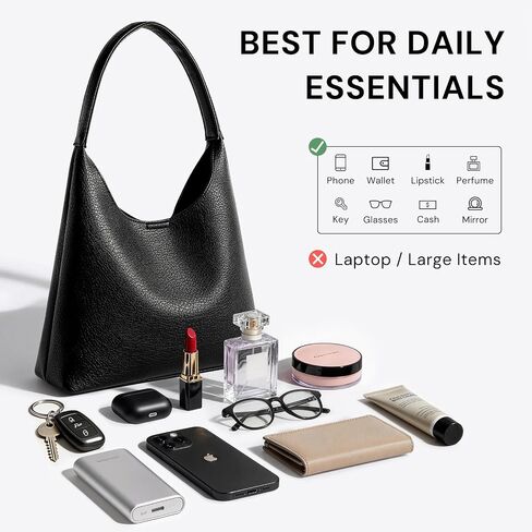 Hobo Bags for Women, Small Slouchy Hobo Purse, Soft Vegan Leather Shoulder Bag Trendy Everyday Tote Handbag, 11'' (28cm) in Kuwait
